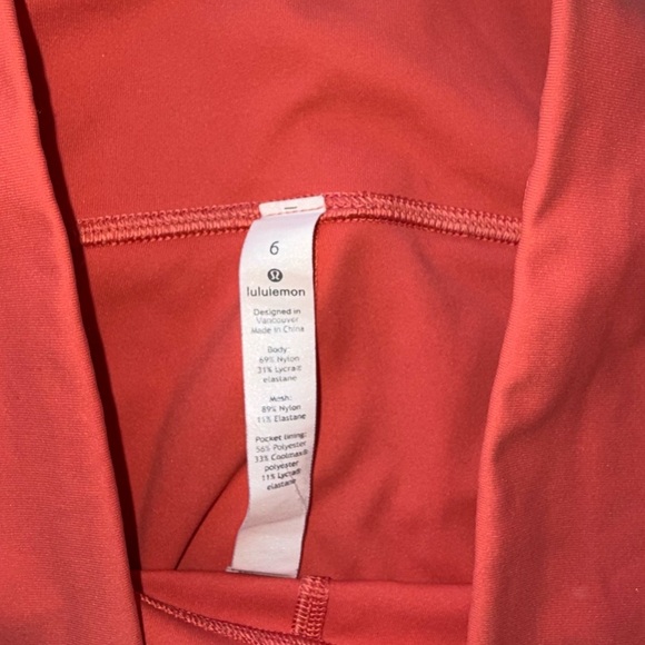 Lululemon Wunder Under 7/8 Leggings Coral Pink Size 6 - Picture 3 of 7